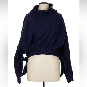 Anthropologie Navy Cowl Neck Sweater